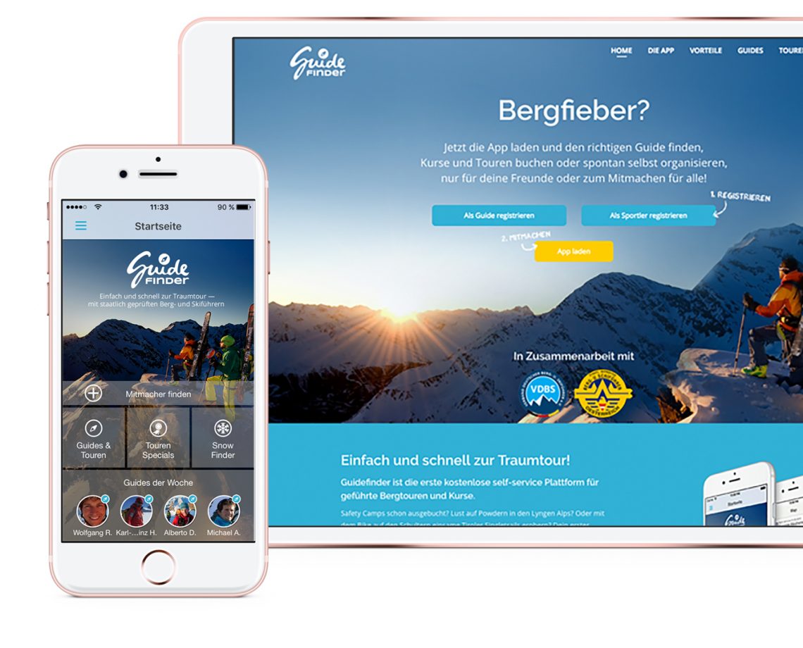 Guidefinder iPhone und iPad Mockup